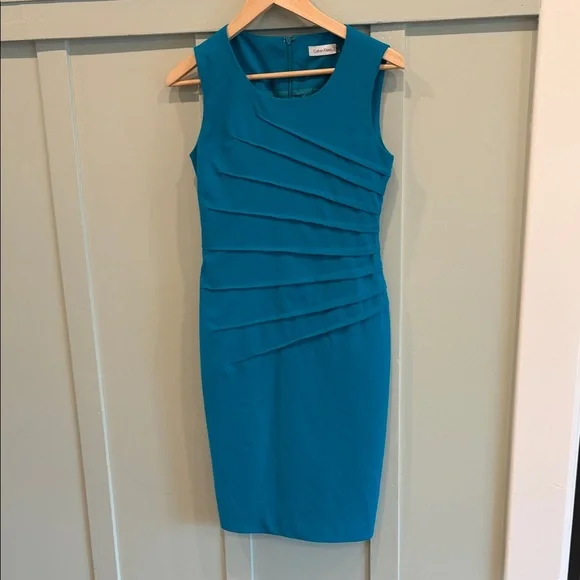 💙 Calvin Klein Starburst Sheath Dress – Women’s Size 2 ✨ - Picture 2 of 8
